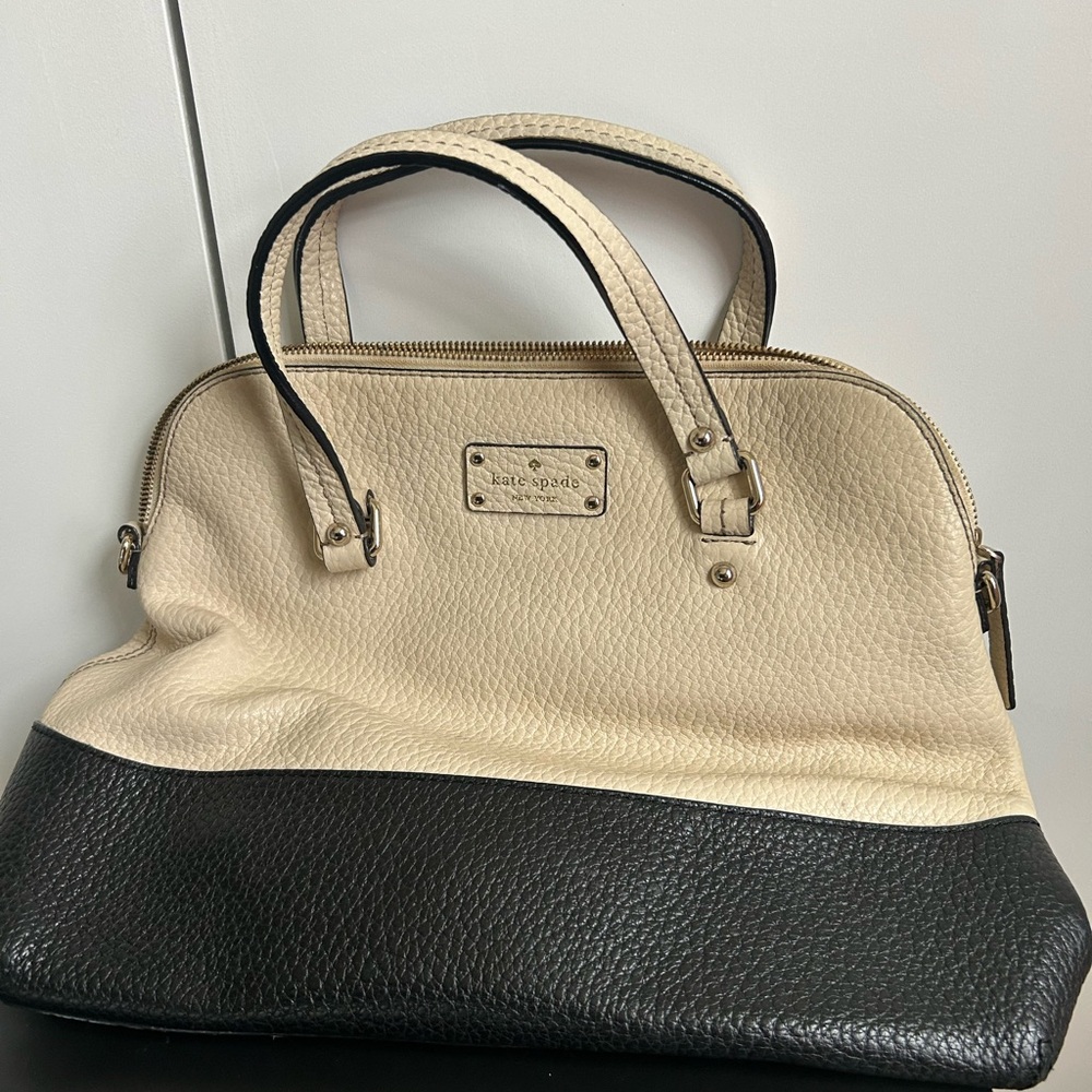 Kate Spade black and white leather handbag